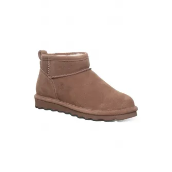 BEARPAW, Ghete impermeabile de piele intoarsa fara inchidere, Maro fango, 36