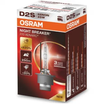 Bec auto far Xenon Osram D2S Night Breaker Laser +220%, 35W, P32d-2 , cutie 1buc