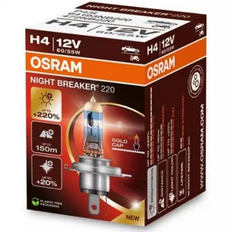 Bec auto Osram H4 Night Breaker +220%, 12V, 55 / 60W, 1 buc