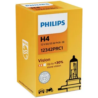 Bec H4 Philips Vision +30% 12V 60/55W P43T-38