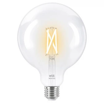 Bec LED inteligent vintage WiZ Filament Whites, Wi-Fi, G125, E27, 6.7W (60W), 806 lm, temperatura lumina reglabila (2700K-6500K), compatibil Google Assistant/Alexa/Siri