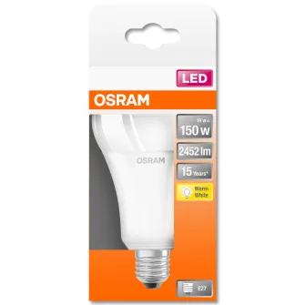 Bec LED Osram LED STAR FR A150 E27, 19W (150W), 2452 lm, lumina calda (2700K)