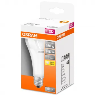 Bec LED Osram LED STAR FR A150 E27, 19W (150W), 2452 lm, lumina calda (2700K)
