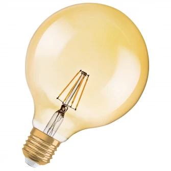 Bec LED OSRAM Vintage 1906 GLOBE LED 52, 6.5 W, E27, lumina calda 2500K, 725 lm, clasa energetica A+, 15 000 ore functionare