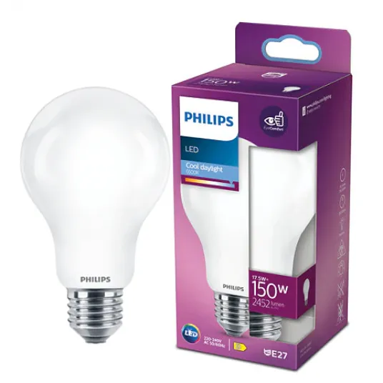 Светодиодная лампа Philips Classic A67, 17,5 Вт (150 Вт), 2452 лм, холодный естественный свет (6500 К)