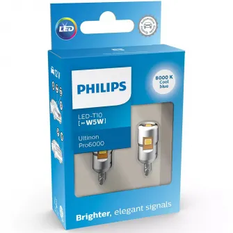 Bec LED PHILIPS W5W WHITE WU60 12V, cutie 2 bucati