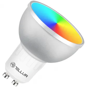 Bec WiFi LED, GU10, 5W, lumina alba/calda/RGB, reglabil