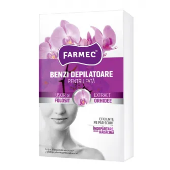 Benzi depilatoare pentru fata Farmec, Orhidee, 10 x 2 buc