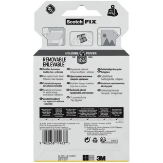 Benzi dublu adezive montare interior repozitionabile, 64 bucati /pachet, Scotch-Fix™ 3M