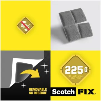Benzi dublu adezive montare interior repozitionabile, 64 bucati /pachet, Scotch-Fix™ 3M