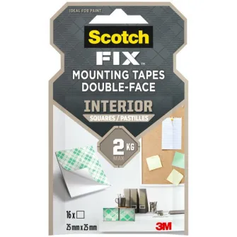 Benzi dublu adezive pretaiate montare interior, 16 bucati/ pachet, Scotch-Fix™ 3M