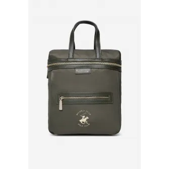 Beverly Hills Polo Club, Rucsac cu fermoar si buzunar frontal, Kaki