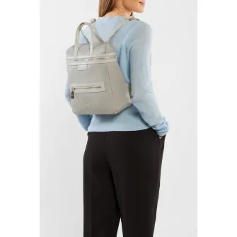 Beverly Hills Polo Club, Rucsac cu fermoar si buzunar frontal, Gri deschis