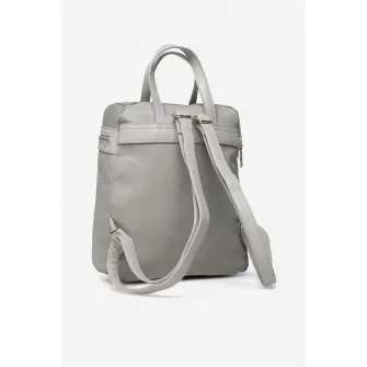 Beverly Hills Polo Club, Rucsac cu fermoar si buzunar frontal, Gri deschis
