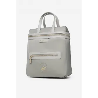 Beverly Hills Polo Club, Rucsac cu fermoar si buzunar frontal, Gri deschis