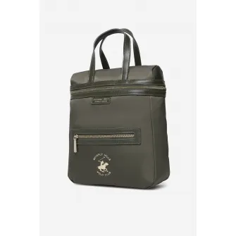 Beverly Hills Polo Club, Rucsac cu fermoar si buzunar frontal, Kaki