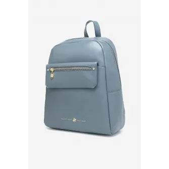 Beverly Hills Polo Club, Rucsac de piele ecologica cu etui detasabil, Albastru prafuit