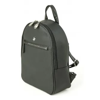 Beverly Hills Polo Club, Rucsac de piele ecologica cu logo, Negru