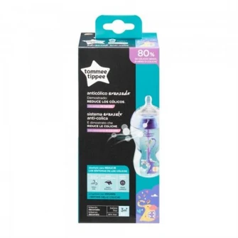 Biberon Advanced Anti-colic Tommee Tippee 340 ml, cu Sistem de Ventilatie, Albastru