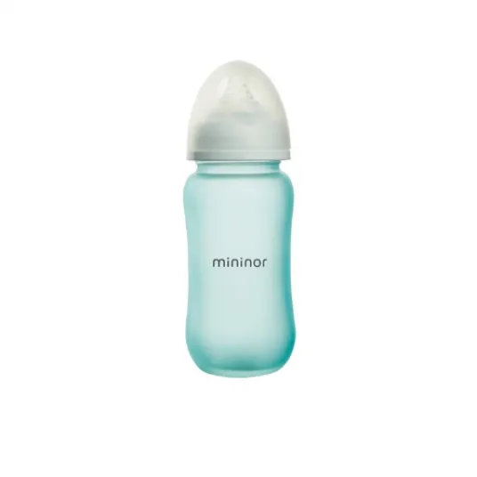 Biberon din sticla borosilicata Mininor, 240 ml, 2+ luni