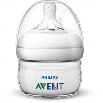 Biberon Philips-AVENT Natural SCF039/17, tetina pentru primul debit, 60 ml, de la nastere
