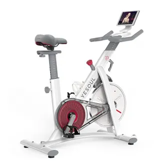 Bicicleta spinning smart Yesoul S3 Pro, rezistenta magnetica, volanta 6 kg, bluetooth, greutate maxima utilizator 120 kg, alb