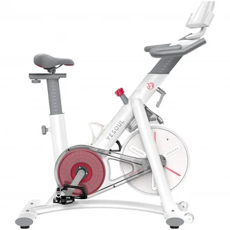 Bicicleta spinning smart Yesoul S3, rezistenta magnetica, bluetooth, greutate maxima utilizator 120 kg, alb