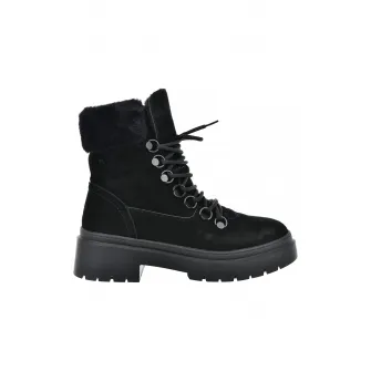 Big Star, Ghete din piele intoarsa cu blana sintetica, Negru, 36