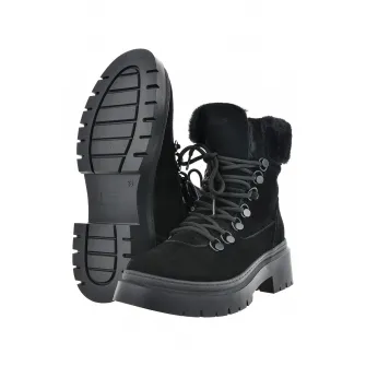 Big Star, Ghete din piele intoarsa cu blana sintetica, Negru, 36