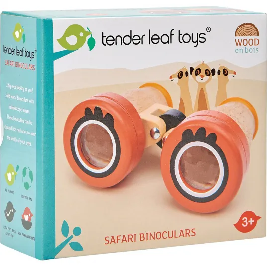 Binoclu cu caleidoscop Tender Leaf Toys - Safari, din lemn