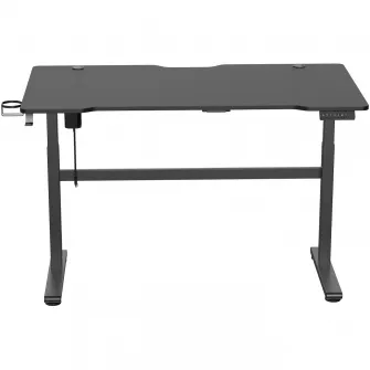 Birou Gaming Deltaco Gaming DT410, Ajustabil pe Inaltime, 140X75X73/120H cm, Management Cabluri, Suport pentru Casti si Pahar, Negru