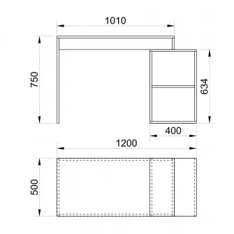 Birou Irim Omega, 120x50x76 cm, Nuc Amiral