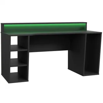 Birou Kring Gaming, 160x91x72 cm, culoare negru, include LED