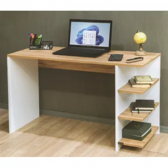 Birou Kring Nisa, 120x50x75 cm, culoare sonoma - alb