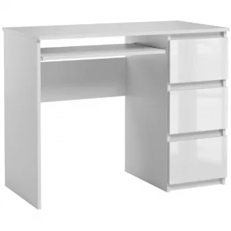 Birou Kring Origo,96x50x75 cm, include 3 sertare culoare alb
