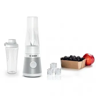 Blender Bosch Vita Power Serie 2 MMB2111T, 450 W, 0.65 l, Cutit Pro Edge, Sistem Pro Performance, sticla ToGo, Silver