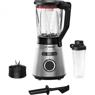 Blender Bosch Vita Power Serie 4 MMB6384M, 1200 W, 1.5 l, 3 programe automate, cana ThermoSafe, Inox