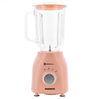 Blender Daewoo DB100, 500 W, bol gradat de sticla, capacitate bol 1.5l, functie PULSE, 2 trepte de viteza, 6 lame, zdrobire gheata, Crem