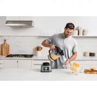 Блендер Ninja Foodi Power Nutri 3-в-1 с интеллектуальным моментным двигателем и 6 программами Auto-IQ, CB350EU 1200 Вт, чаша 2,1 л, чаша 700 мл и чаша 400 мл, черный/серебристый