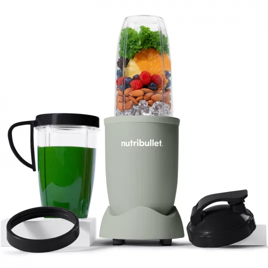 Blender Nutribullet Pro Mineral NB907MAJD, 900 W, 1 viteza, 5 accesorii, cupe de 710 ml si 946 ml, capac To-Go, verde