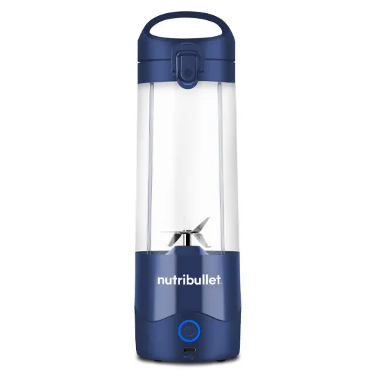 Blender portabil Nutribullet® 0C22300094, capacitate 475 ml, 15 utilizari per incarcare, USB-C, albastru