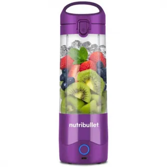 Blender portabil Nutribullet NBP003PU, cupa 475 ml, USB-C, mov
