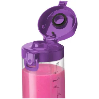 Blender portabil Nutribullet NBP003PU, cupa 475 ml, USB-C, mov