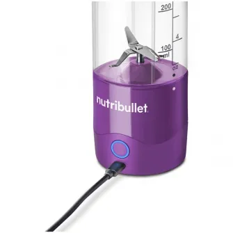 Blender portabil Nutribullet NBP003PU, cupa 475 ml, USB-C, mov