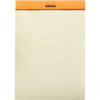 Blocnotes N16 14.8x21 cm capsat 80 file galbene Rhodia Orange