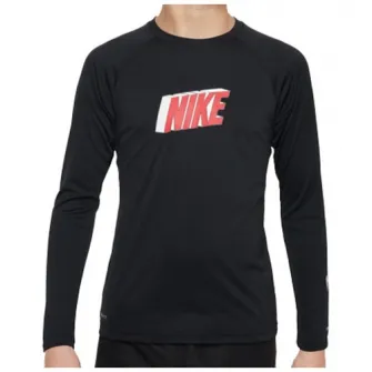 Bluza inot copii cu protectie UV UPF 40+ Nike 3D Combo Long Sleeve Hydroguard, marime L, negru