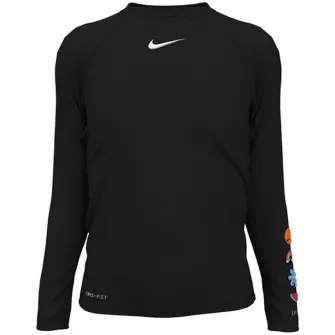 Bluza inot copii cu protectie UV UPF 40+ Nike Charms Long Sleeve Hydroguard, marime L, negru
