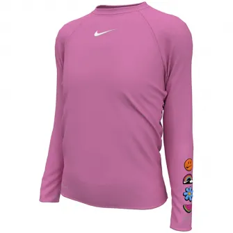 Bluza inot copii cu protectie UV UPF 40+ Nike Charms Long Sleeve Hydroguard, marime XL, roz