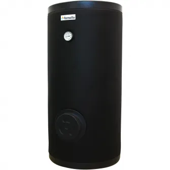 Boiler cu 2 serpentine Fornello SOL 300 LT 2S, 300 litri, pentru centrala termica si solar, montaj pe sol, izolatie termica, manta de protectie, flansa de vizitare