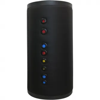 Boiler cu 2 serpentine Fornello SOL 300 LT 2S, 300 litri, pentru centrala termica si solar, montaj pe sol, izolatie termica, manta de protectie, flansa de vizitare